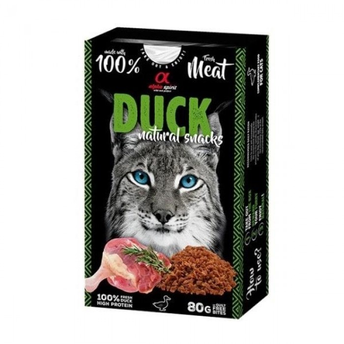 Alpha Spirit Doğal Atıştırmalık Kedi Ödül Maması Ördek Etli 80 gr