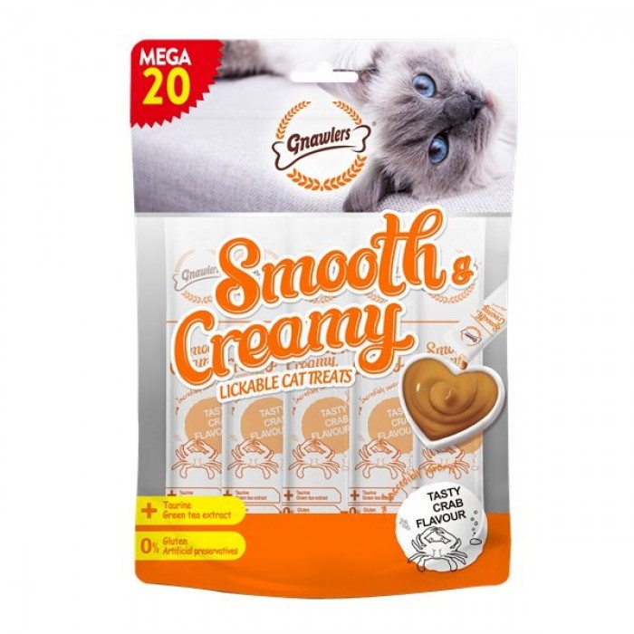 Gnawlers Smooth Creamy Yengeçli Krema Kedi Ödülü 300 Gr 20 Li
