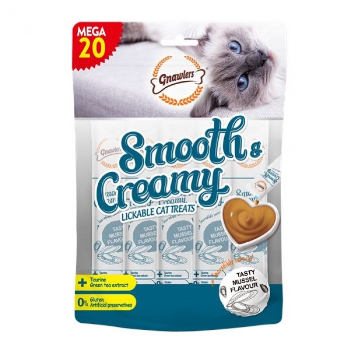 Gnawlers Smooth Creamy Midyeli Krema Kedi Ödülü 300 Gr 20 Li
