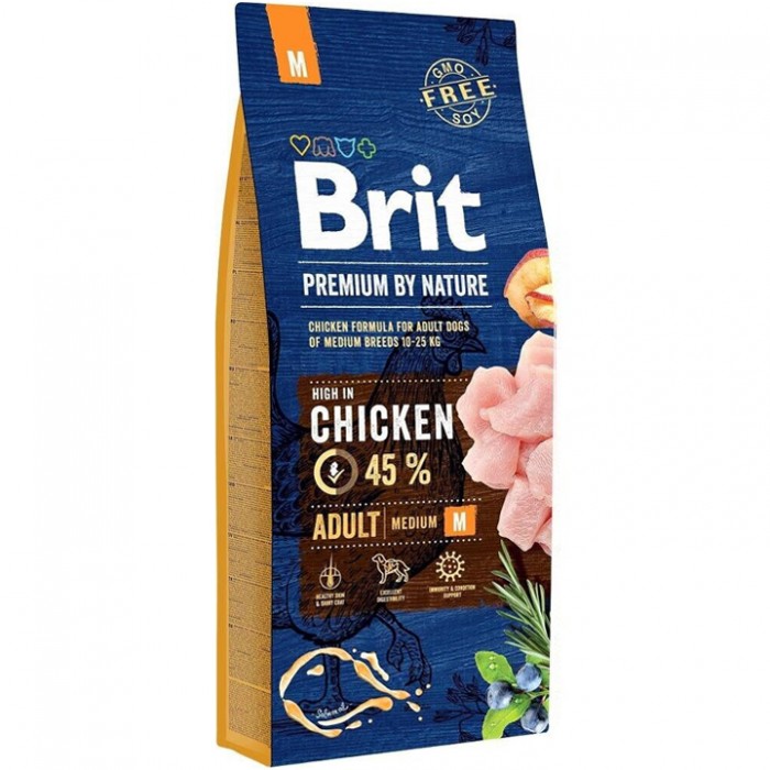 Brit Premium Tavuklu Orta Irk Yetişkin Köpek Maması 15KG