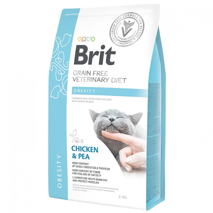 Brit Veterinary Diet OBESITY Kilo Kontrolü İçin Tahılsız Kedi Maması 2KG