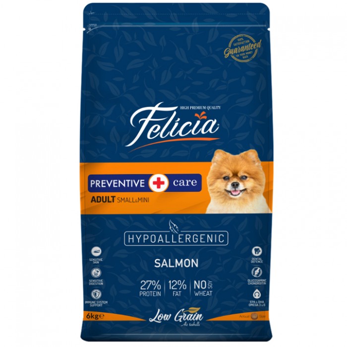 Felicia HypoAllergenic Somonlu Küçük Irk Düşük Tahıllı Yetişkin Köpek Maması 6KG