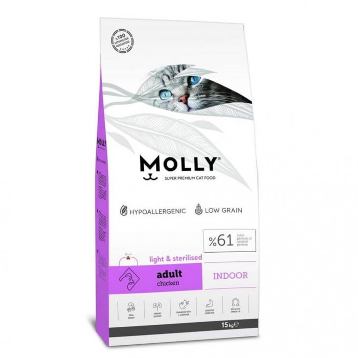 Molly Light Sterilised Tavuklu Yetişkin Kedi Maması 15 kg