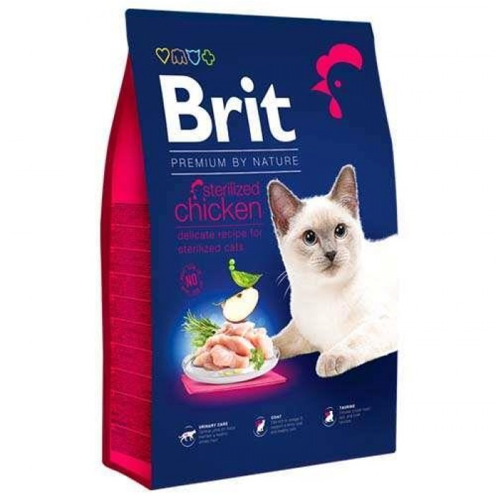 Brit Premium Sterilised Tavuklu Kısırlaştırılmış Kedi Maması 8KG