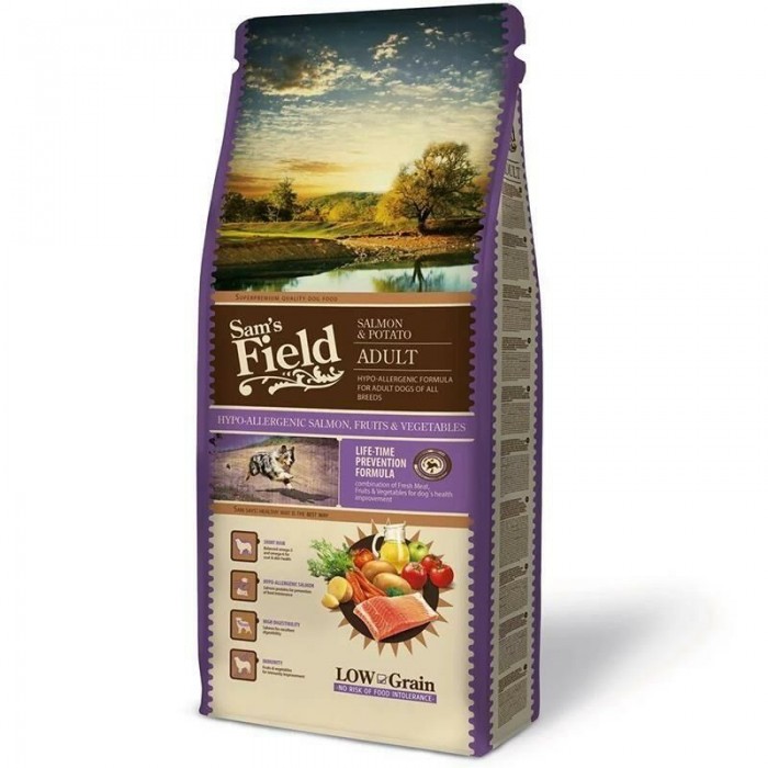 Sam's Field Hypo-Allergenic Somonlu Patatesli Düşük Tahıllı Yetişkin Köpek Maması 13kg