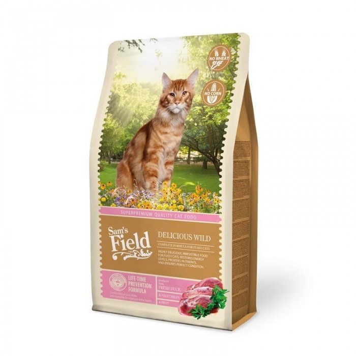 Sam's Field Delicious Wild Ördekli Seçici Kediler İçin Tahılsız Kedi Maması 2.5kg