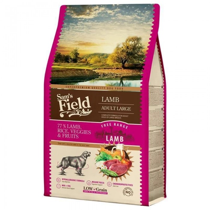 Sam's Field Hypo-Allergenic Kuzu Etli Düşük Tahıllı Büyük Irk Yetişkin Köpek Maması 2.5kg