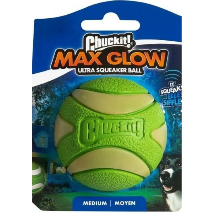 ChuckIt! Max Glow Ultra Squeaker Gece Parlayan Sesli Köpek Oyun Topu