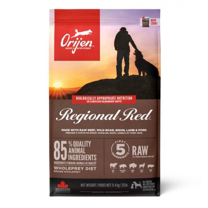 Orijen Regional Red - (Sığır Etli, Domuzlu, Kuzulu ve Ciğerli) Tahılsız Yetişkin Köpek Maması 11,4KG