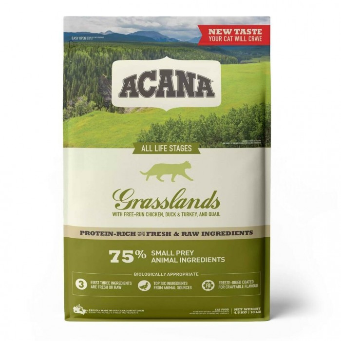 Acana Regionals - Grasslands Ördekli, Tavuklu ve Bıldırcınlı Tahılsız Yetişkin Kedi Maması 4,5KG