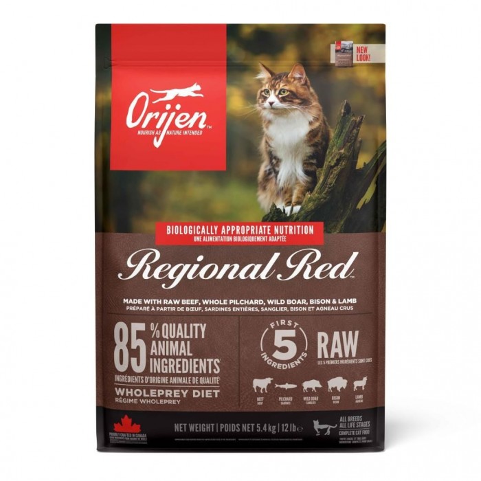 Orijen Regional Red - (Sığır Etli, Domuzlu, Kuzulu) Tahılsız Yetişkin Kedi Maması 5,4KG