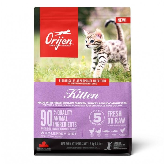 Orijen Kitten - (Tavuklu, Hindili, Somonlu ve Ringa Balıklı) Tahılsız Yavru Kedi Maması 1,8KG