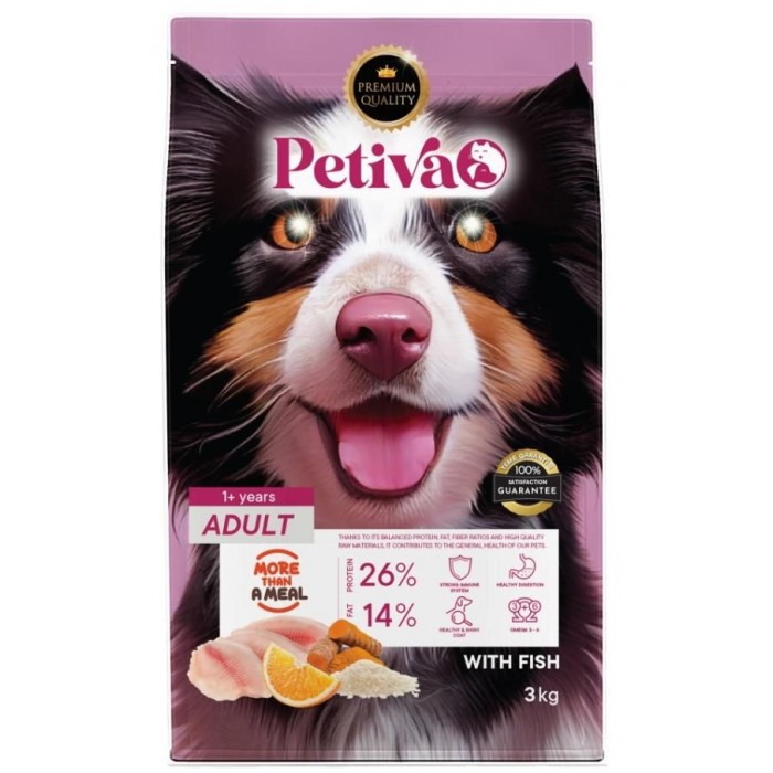 Petiva Yetişkin Köpekler İçin Balık Etli Kuru Köpek Maması 3 Kg