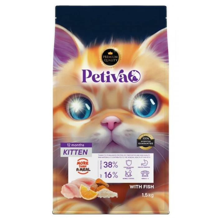 Petiva Yavru Kediler İçin Balık Etli Kuru Kedi Maması 1,5 Kg