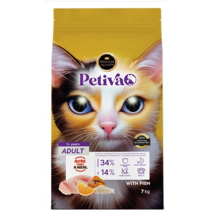 Petiva Yetişkin Kediler İçin Balık Etli Kuru Kedi Maması 7 Kg