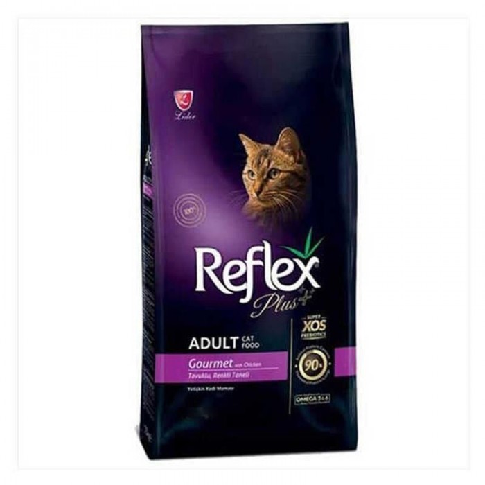 Reflex Plus Tavuklu Renkli Taneli Yetişkin Kedi Maması 1.5kg