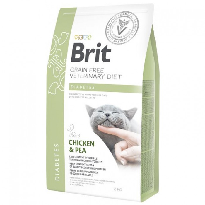 Brit Veterinary Diet DIABETS Diyabet Hastası Kediler İçin Tahılsız Kedi Maması 2KG