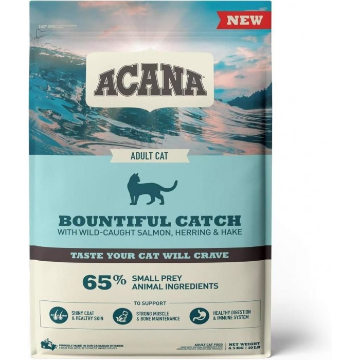 Acana Bountiful Catch Güçlü ve Sağlıklı Kemikler için Balıklı Tahılsız Yetişkin Kedi Maması 4,5KG