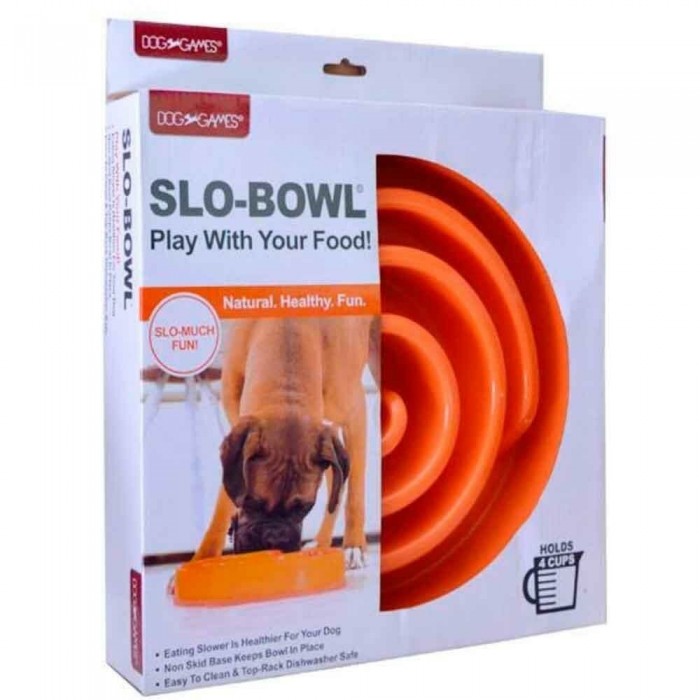 Dog Games Köpekler için Yavaş Beslenme Sağlayan Plastik Mama Kabı 27cm (Turuncu)