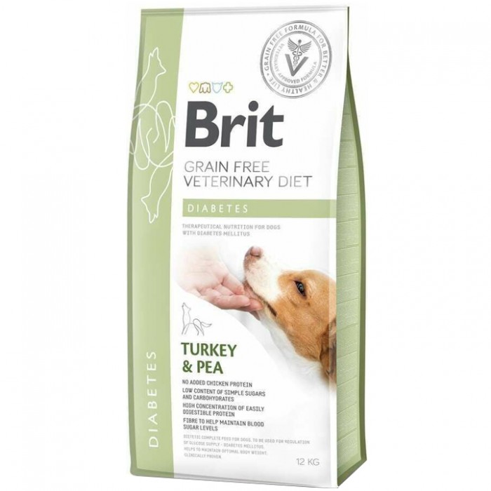 Brit Veterinary Diet DIABETS Diyabet Hastası Köpekler İçin Tahılsız Köpek Maması 12KG