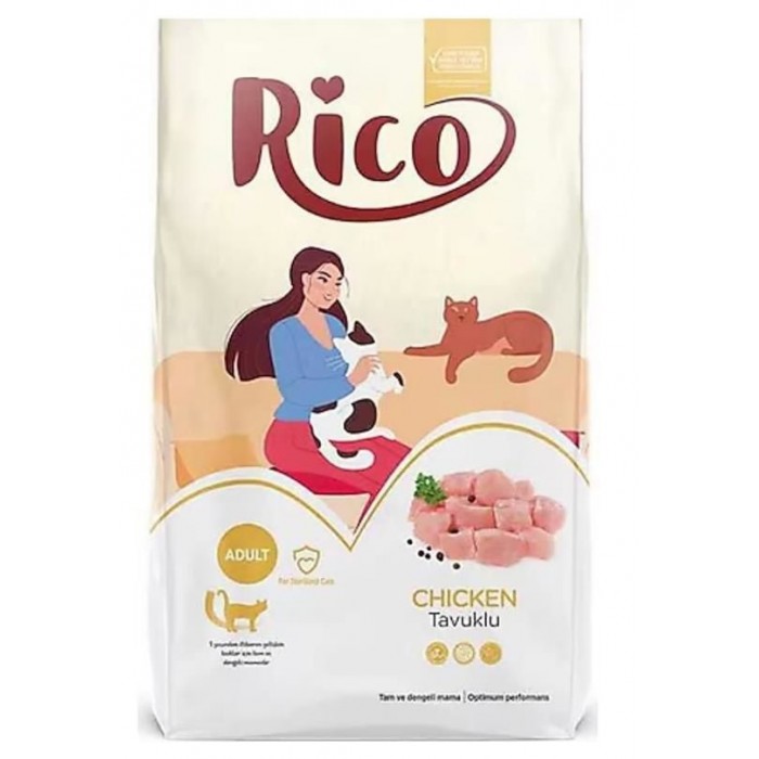 Rico Tavuklu Kısırlaştırılmış Kedi Maması 15 KG