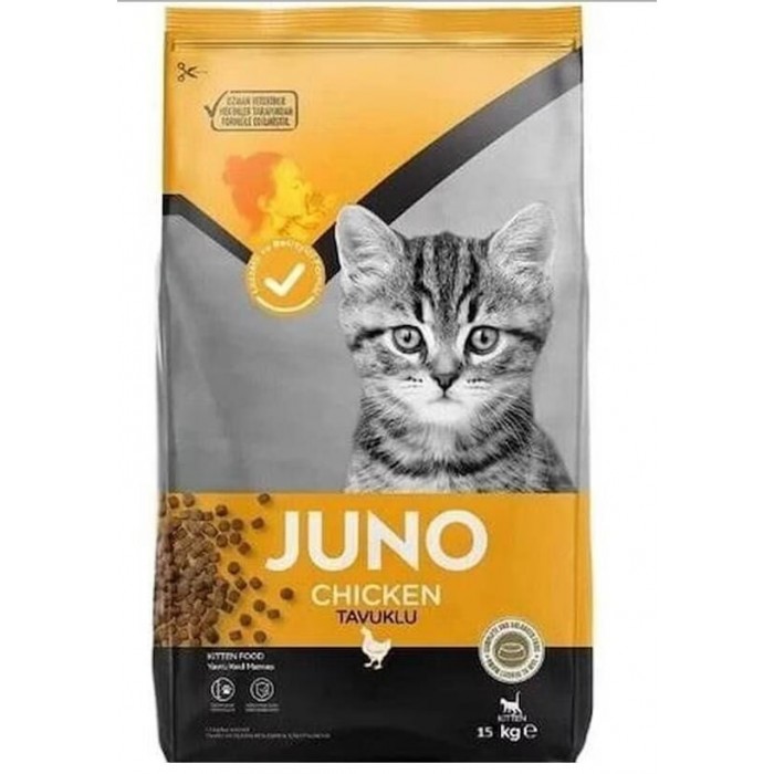 Juno Tavuklu Ve Sebzeli Yetişkin Kedi Maması 15 KG