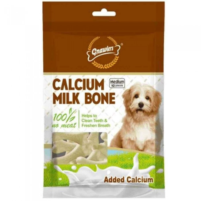 Gnawlers Köpek Ödül Bisküvisi Calcium Milk Bone 12'li Paket