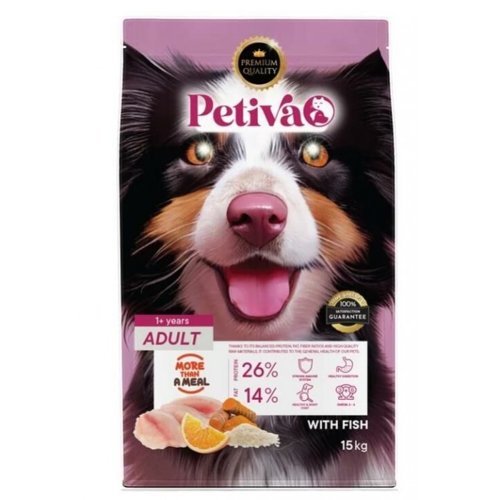 Petiva Yetişkin Köpekler İçin Balık Etli Kuru Köpek Maması 15 Kg