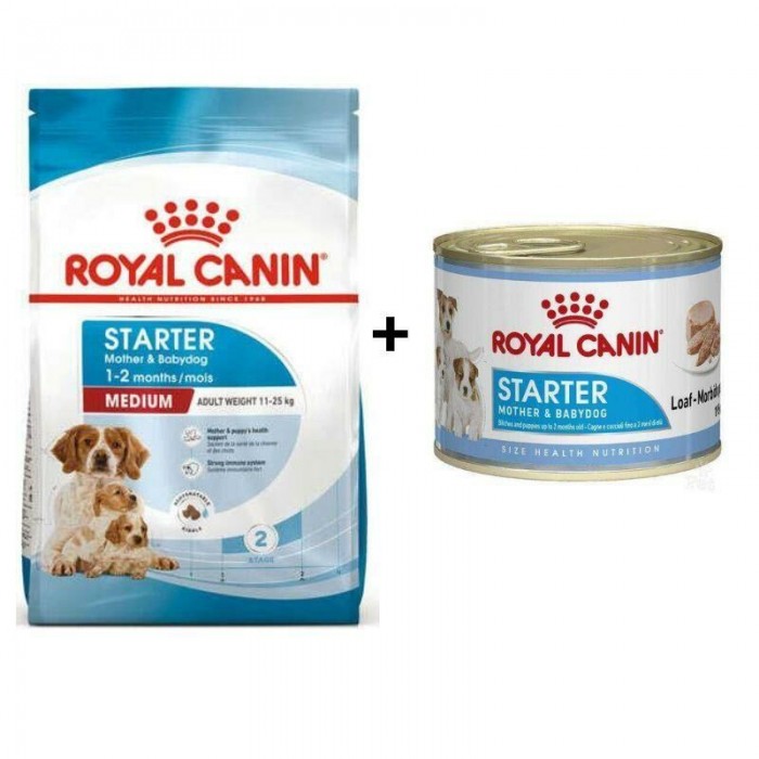 Royal Canin Medium Starter Orta Irk Anne ve Yavru Köpek Maması 4 Kg + 1 Adet Yaş Mama Hediye
