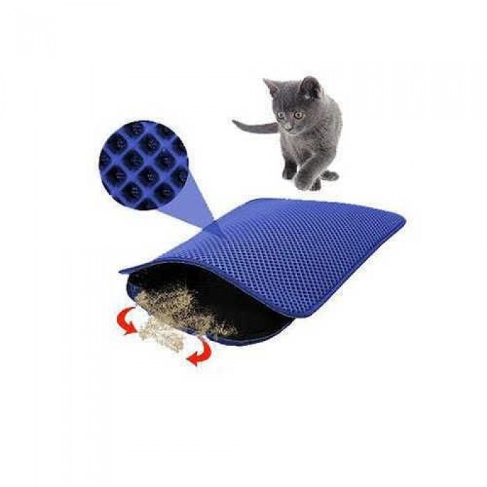 Pet Style Elekli Kedi Tuvaleti Paspası - Mavi