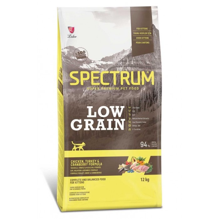 Spectrum Low Grain Tavuk ve Hindi Etli Yavru Kedi Maması 12 Kg