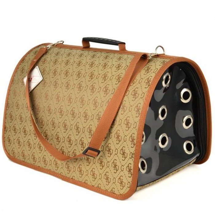 Pet Pretty Flybag Kedi ve Köpek Taşıma Çantası Kahverengi 25x40x35cm