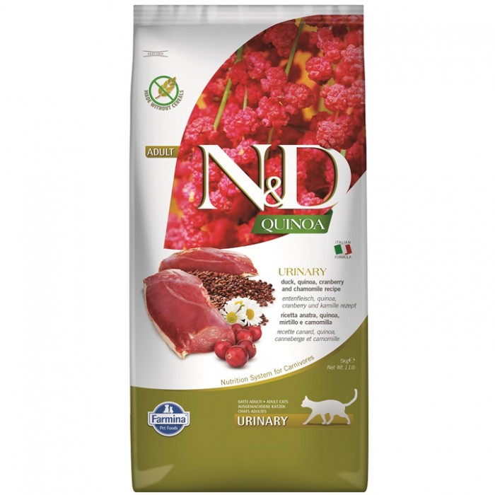 N&D Quinoa - URINARY Ördekli ve Kinoalı Üriner Sağlık İçin Yetişkin Kedi Maması 5KG