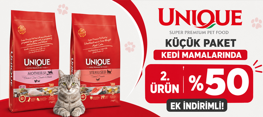 Unique Küçük Paket Kedi Mamalarında 2. Ürün %30 Ek İndirimli!