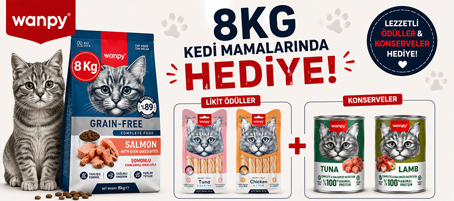 Wanpy 8KG Kedi Mamaları Hediyelerle Geliyor!