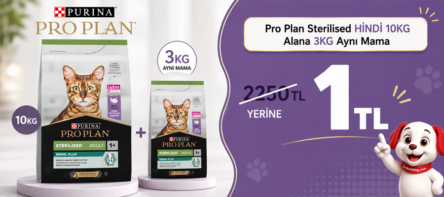 Pro Plan Sterilised Hindili 10KG Yanında 3KG Hediyeli!