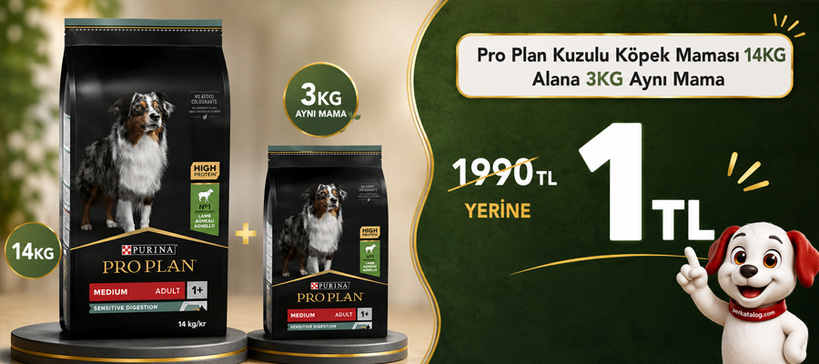 Pro Plan Kuzulu 14KG Köpek Maması 3KG Hediyeli!