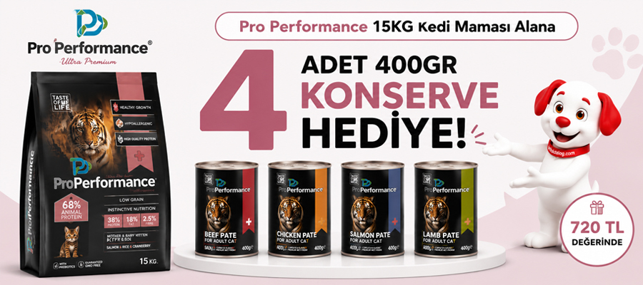 Pro Performance 15KG Kedi Mamalarında 4 Adet 400GR Konserve Hediyeli!