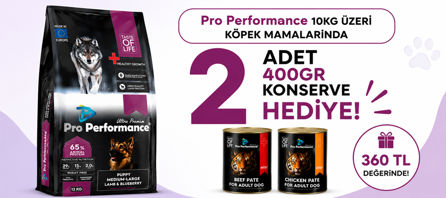 Pro Performance 10KG+ Köpek Mamaları 2 Adet 400GR Konserve Hediyeli!