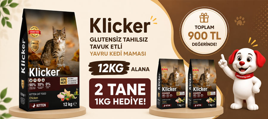 KLICKER 12KG Yavru Kedi Maması Alana 2KG Hediye!