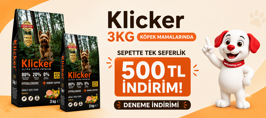 KLICKER 2,5KG Köpek Mamalarında 500TL İndirim!