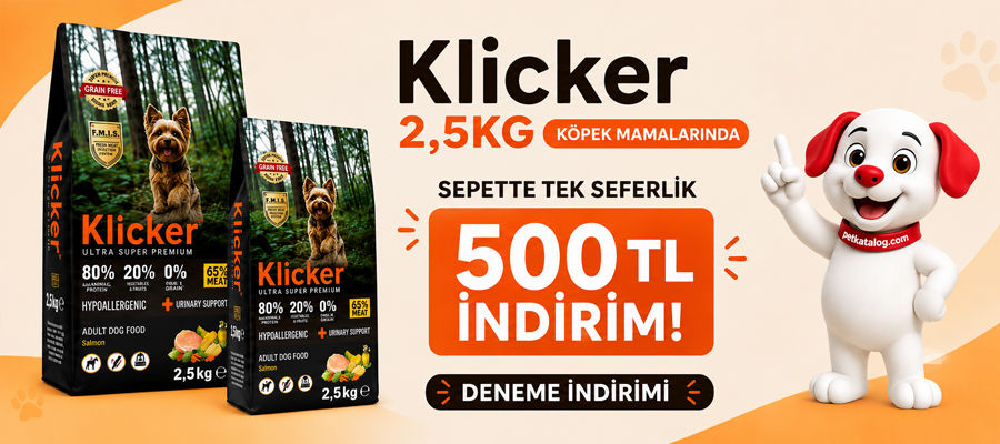 KLICKER 2,5KG Köpek Mamalarında 500TL İndirim!