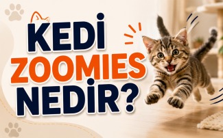 Kedi zoomies nedir sorusunu açıklayan, evde ani enerji patlamasıyla hızla koşan ve oyun oynayan yavru kedi