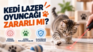 Kedi lazer oyuncağıyla oynarken zihinsel uyarım, doğru kullanım ve olası riskler
