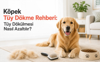 Mevsimsel tüy dökme döneminde uygun bir fırçayla taranan köpek
