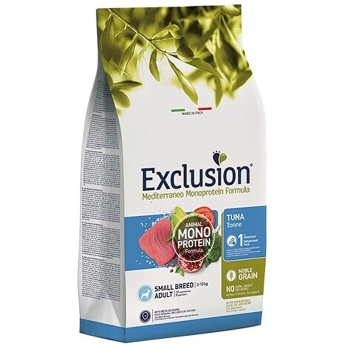 Exclusion Monoprotein Ton Balıklı ve Narlı Düşük Tahıllı Küçük Irk Yetişkin Köpek Maması 2KG