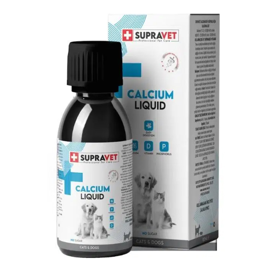 Supravet Calcium Kedi ve Köpek İçin Sıvı Kalsiyum Damla 100 ml