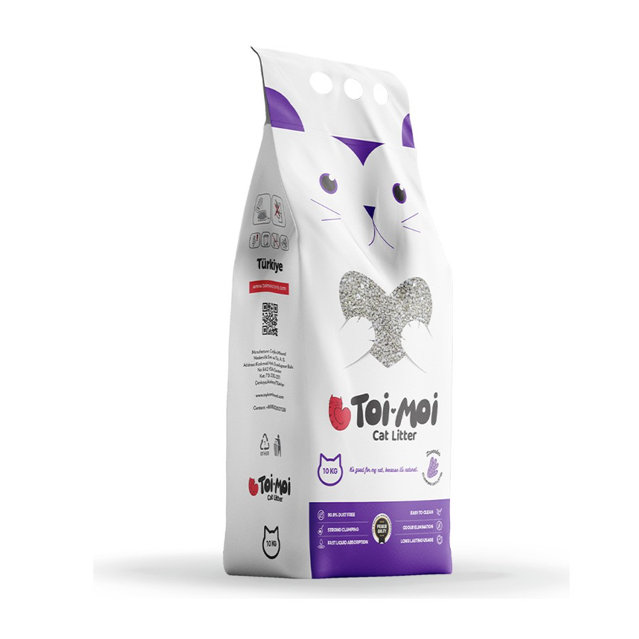 Toi Moi Lavanta Kokulu İnce Taneli Topaklanan Bentonit Kedi Kumu 10 kg