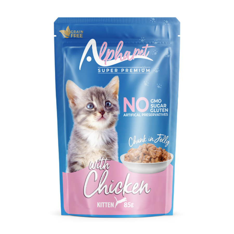 Alpha Jöleli Tavuk Etli Pouch Yavru Konserve Kedi Maması 85 Gr