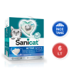 Sanicat Active White Ultra Oksijen Control 6 LT İnce Taneli Topaklanan Bentonit Kedi Kumu